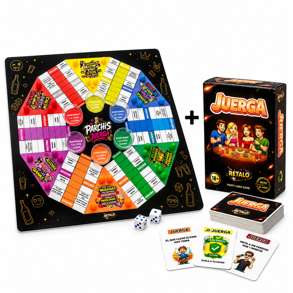 COMBO PARCHIS JUERGA + JUERGA 72 CARTAS